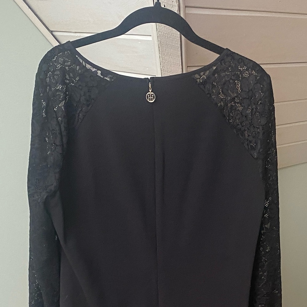 NWT Tommy Hilfiger Little Black Dress Lace Long Sleeves Size 14 - Picture 6 of 16